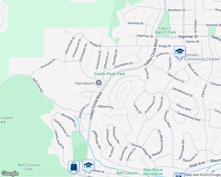 map of restaurants, bars, coffee shops, grocery stores, and more near 7385 Westcliff Drive in Los Angeles