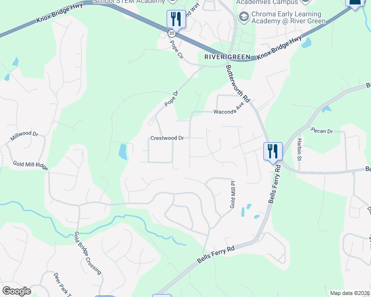 map of restaurants, bars, coffee shops, grocery stores, and more near 324 Shady Brook Drive in Canton