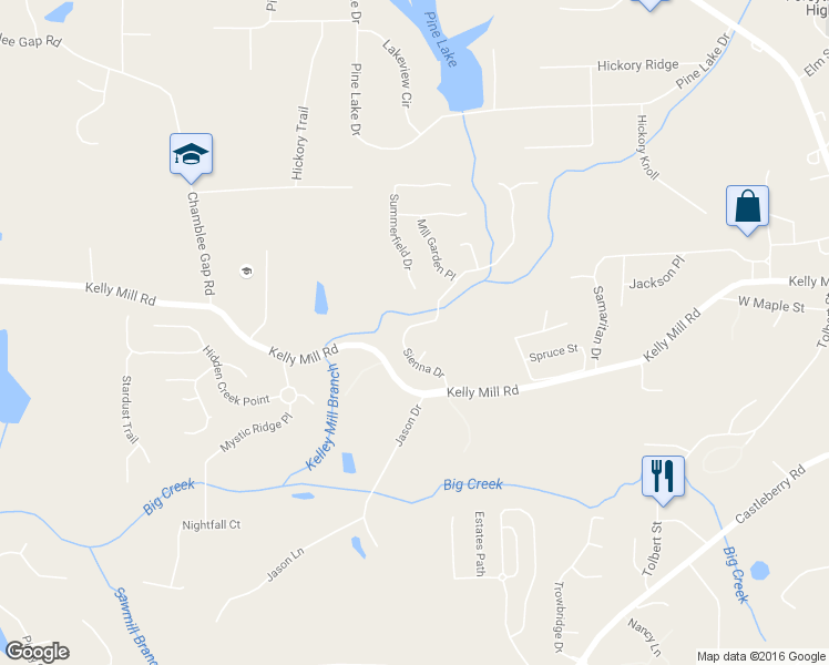 map of restaurants, bars, coffee shops, grocery stores, and more near 690 Sienna Drive in Cumming