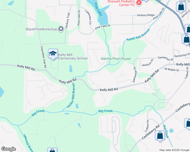 map of restaurants, bars, coffee shops, grocery stores, and more near 720 Sienna Drive in Cumming