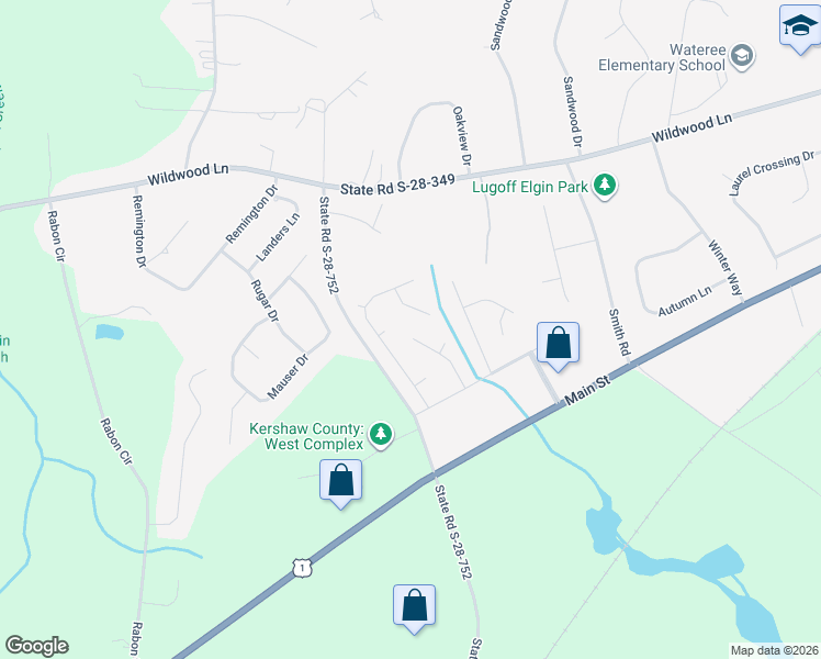 map of restaurants, bars, coffee shops, grocery stores, and more near 24 Kentucky Derby Court in Lugoff