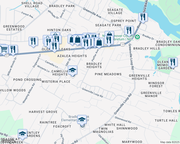 map of restaurants, bars, coffee shops, grocery stores, and more near 253 Peiffer Ave in Wilmington