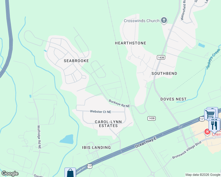 map of restaurants, bars, coffee shops, grocery stores, and more near in Leland