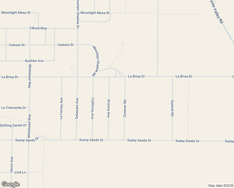 map of restaurants, bars, coffee shops, grocery stores, and more near La Brisa Drive in Joshua Tree