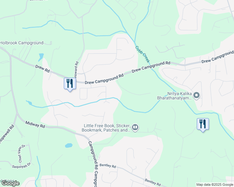 map of restaurants, bars, coffee shops, grocery stores, and more near 162 Red Bank Road in Alpharetta