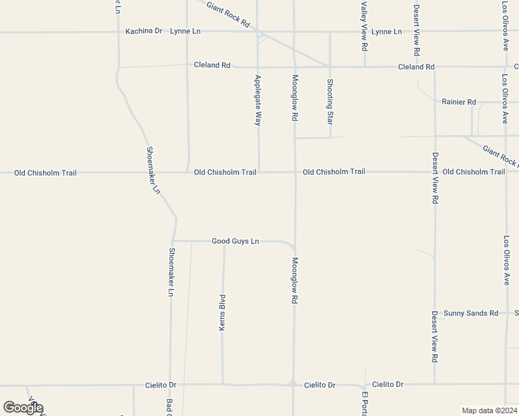 map of restaurants, bars, coffee shops, grocery stores, and more near 68203 Old Chisholm Trail in Twentynine Palms