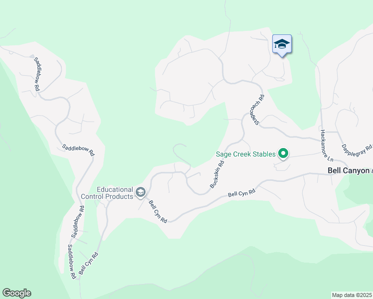 map of restaurants, bars, coffee shops, grocery stores, and more near 109 Buckskin Road in Bell Canyon