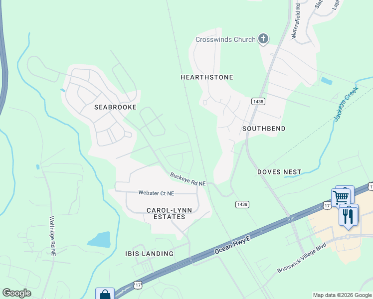 map of restaurants, bars, coffee shops, grocery stores, and more near in Leland