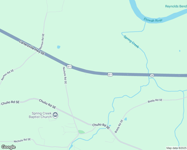 map of restaurants, bars, coffee shops, grocery stores, and more near 2727 Chulio Road Southeast in Rome