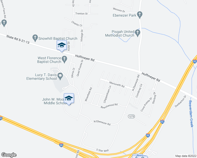 map of restaurants, bars, coffee shops, grocery stores, and more near 425 Bellingham Court in Florence