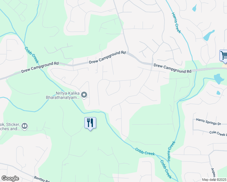 map of restaurants, bars, coffee shops, grocery stores, and more near 3960 Carissa Trce in Cumming