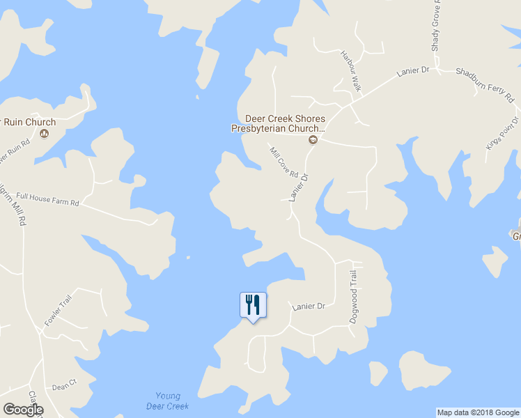 map of restaurants, bars, coffee shops, grocery stores, and more near 7875 Robin Road in Cumming