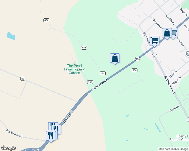 map of restaurants, bars, coffee shops, grocery stores, and more near 48 Broad Acres Road in Bishopville