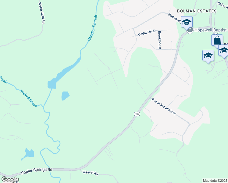 map of restaurants, bars, coffee shops, grocery stores, and more near 7280 Plum Creek Drive in Gainesville