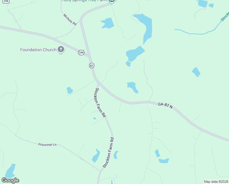 map of restaurants, bars, coffee shops, grocery stores, and more near 4901 Holly Springs Road in Pendergrass