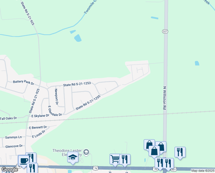 map of restaurants, bars, coffee shops, grocery stores, and more near 3729 East King George Drive in Florence