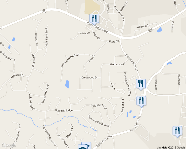 map of restaurants, bars, coffee shops, grocery stores, and more near 395 Crestwood Drive in Canton