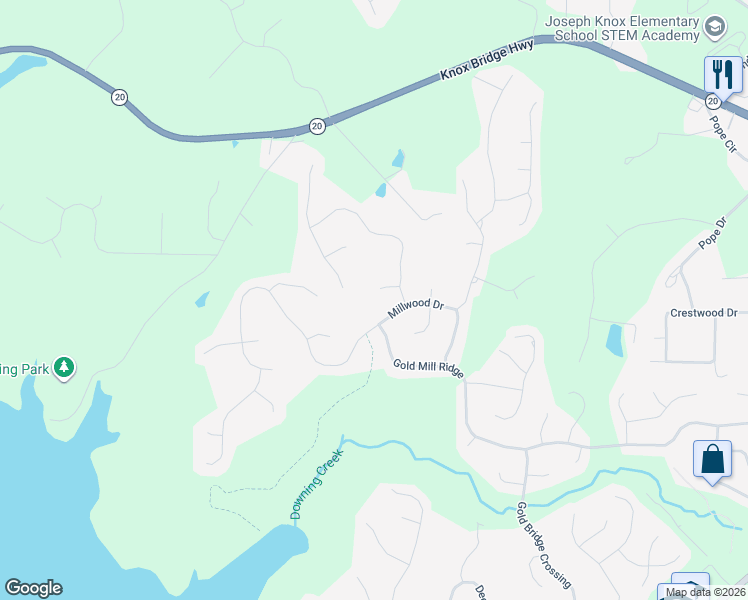 map of restaurants, bars, coffee shops, grocery stores, and more near 204 Gold Point Place in Canton