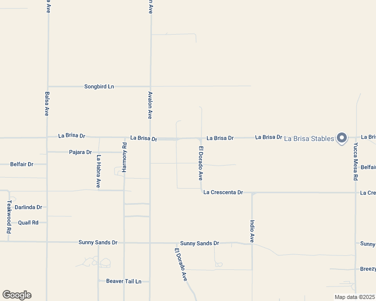 map of restaurants, bars, coffee shops, grocery stores, and more near El Dorado Avenue in Yucca Valley