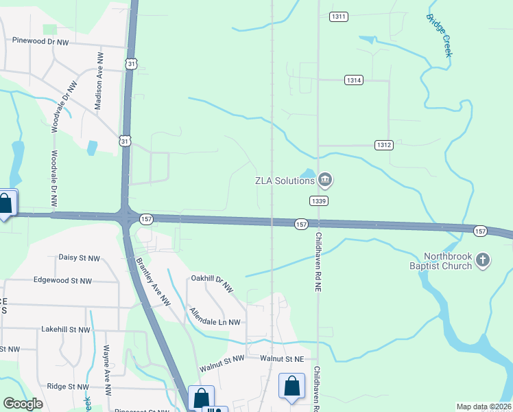 map of restaurants, bars, coffee shops, grocery stores, and more near in Cullman