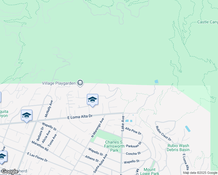 map of restaurants, bars, coffee shops, grocery stores, and more near 603 Devonwood Road in Altadena