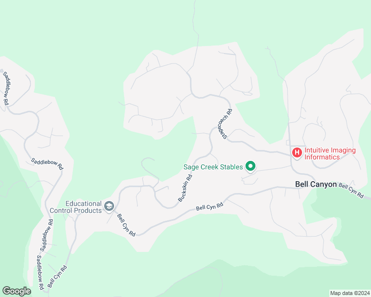 map of restaurants, bars, coffee shops, grocery stores, and more near 31 Buckskin Road in Bell Canyon