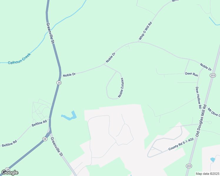 map of restaurants, bars, coffee shops, grocery stores, and more near 141 Noble Estates in Abbeville