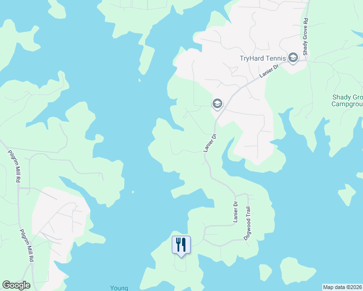 map of restaurants, bars, coffee shops, grocery stores, and more near 7878 Robin Road in Cumming