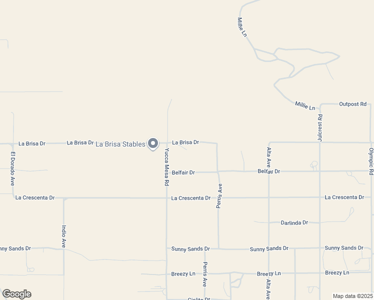 map of restaurants, bars, coffee shops, grocery stores, and more near 2345 Yucca Mesa Road in Yucca Valley