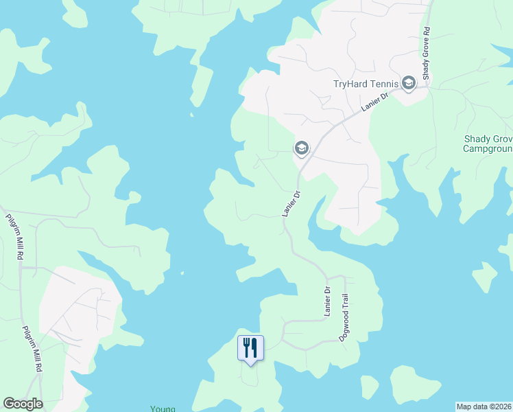 map of restaurants, bars, coffee shops, grocery stores, and more near 7878 Robin Road in Cumming