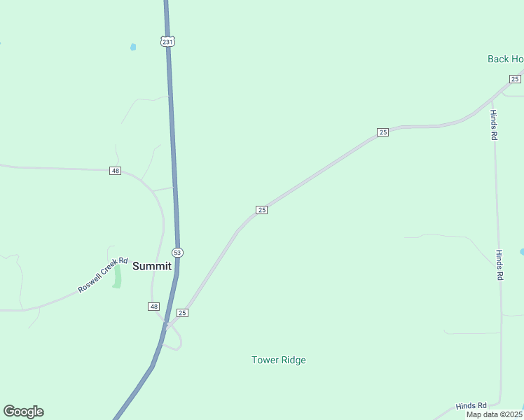 map of restaurants, bars, coffee shops, grocery stores, and more near County Road 25 in Guntersville