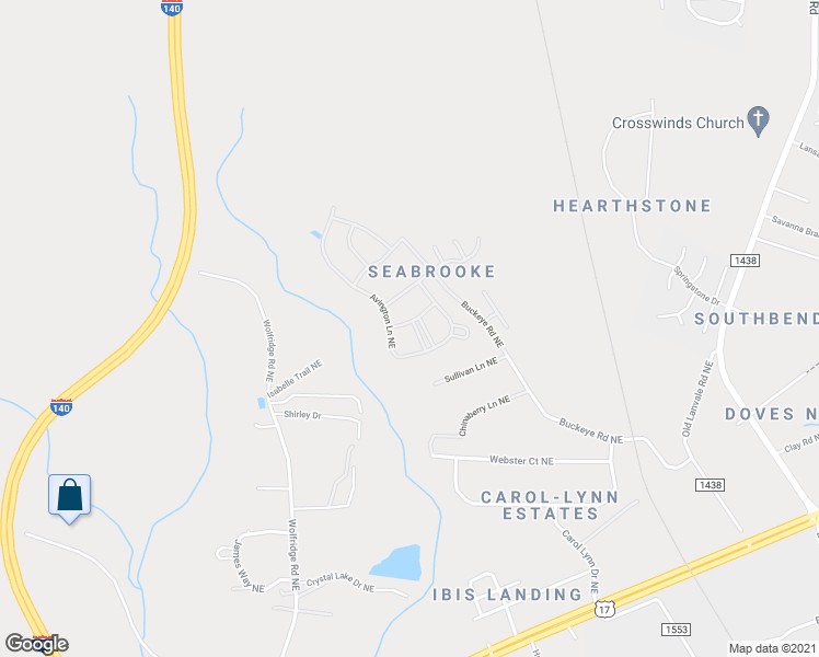 map of restaurants, bars, coffee shops, grocery stores, and more near 4934 Glen Laurel Drive Northeast in Leland