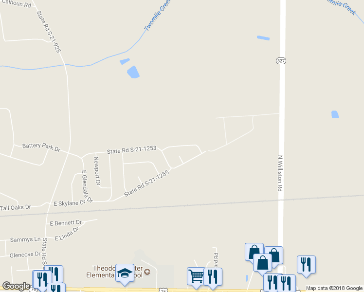 map of restaurants, bars, coffee shops, grocery stores, and more near East Winlark Drive in Florence