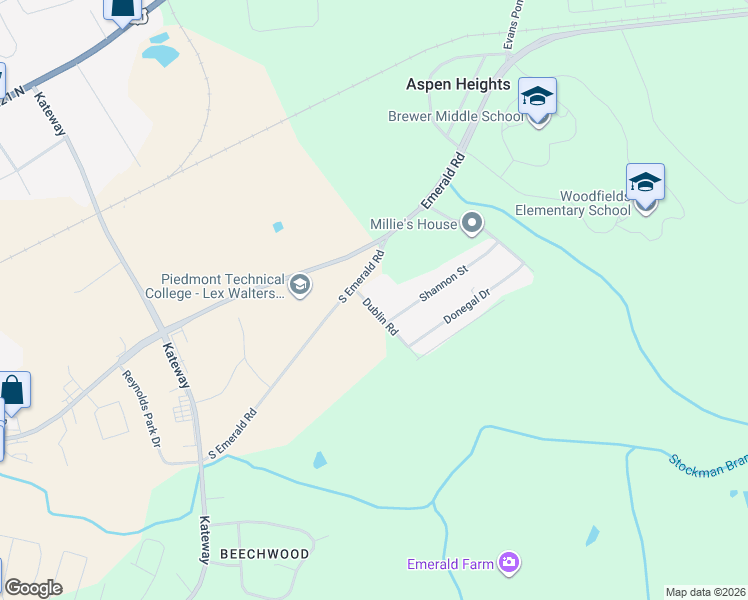 map of restaurants, bars, coffee shops, grocery stores, and more near 105 Dublin Road in Greenwood