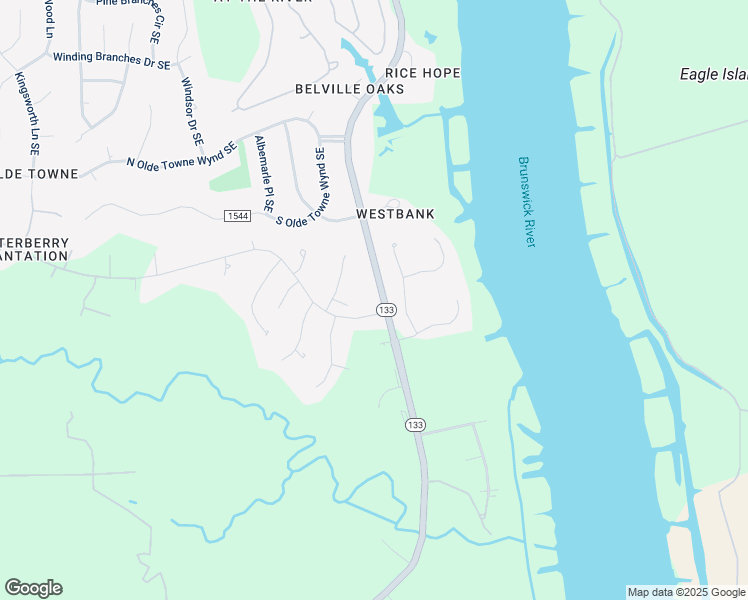 map of restaurants, bars, coffee shops, grocery stores, and more near 10217 Mariners Cove Court in Belville