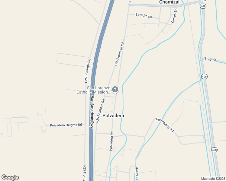 map of restaurants, bars, coffee shops, grocery stores, and more near 123-129 Polvadera Road in Polvadera