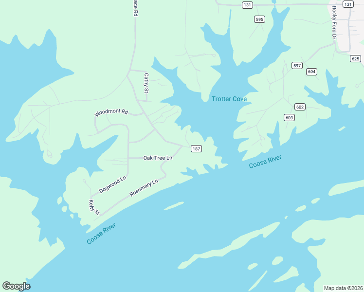 map of restaurants, bars, coffee shops, grocery stores, and more near 5710 Summer Place Road in Cedar Bluff