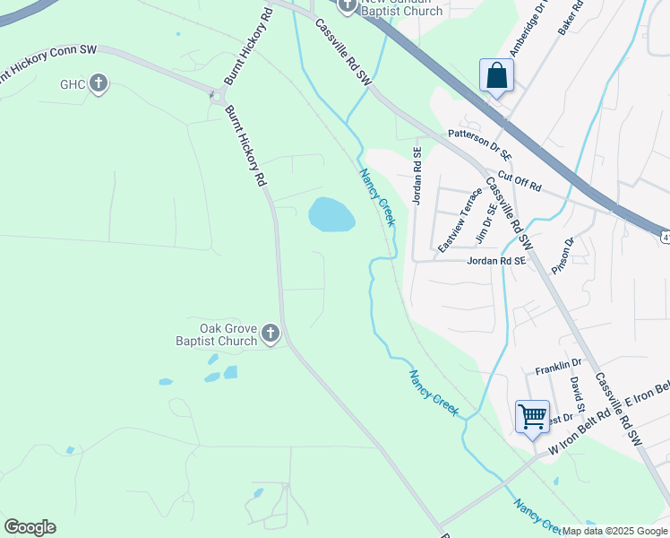 map of restaurants, bars, coffee shops, grocery stores, and more near 23 Miltons Walk Southeast in Cartersville