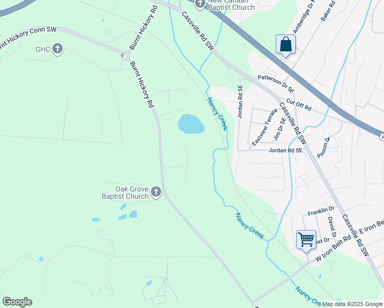 map of restaurants, bars, coffee shops, grocery stores, and more near 23 Miltons Walk Southeast in Cartersville
