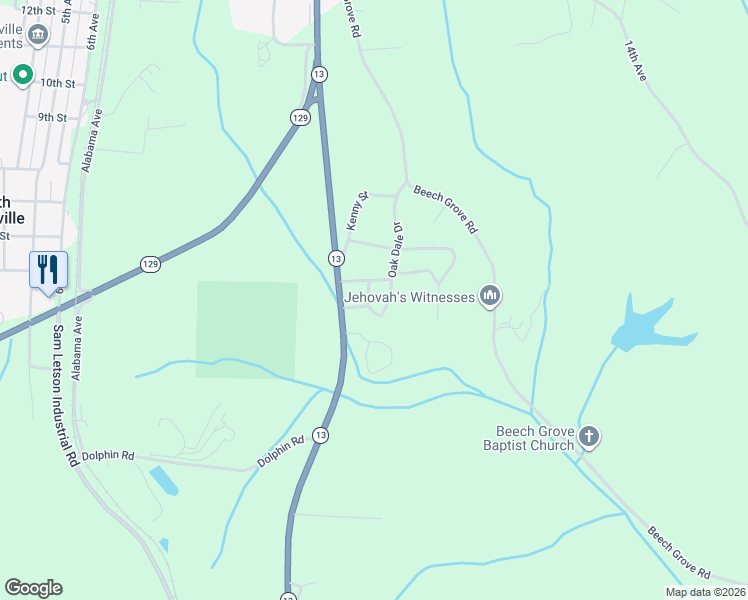 map of restaurants, bars, coffee shops, grocery stores, and more near 23-31 Chad Avenue in Haleyville