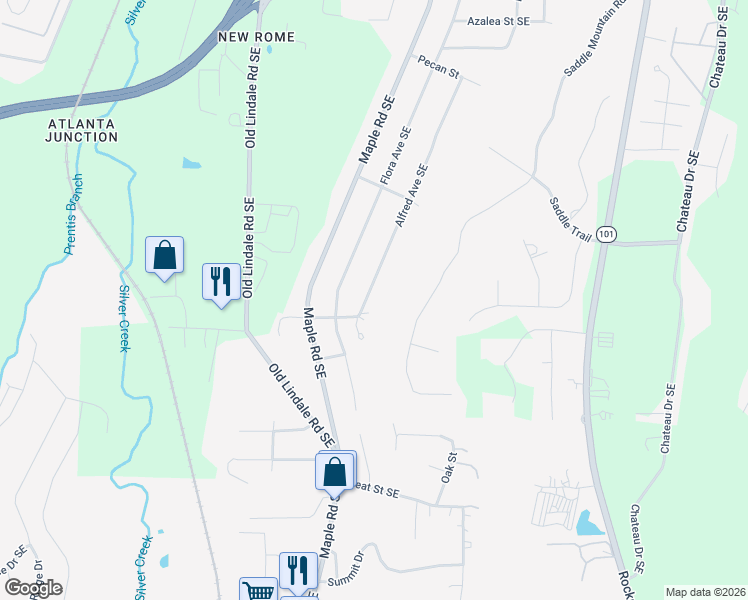 map of restaurants, bars, coffee shops, grocery stores, and more near 337 Alfred Avenue Southeast in Rome