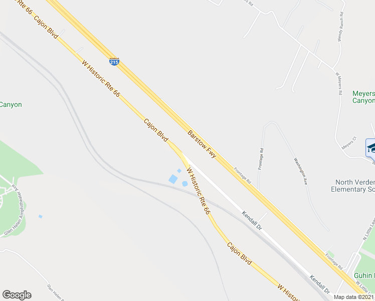 map of restaurants, bars, coffee shops, grocery stores, and more near 19216 Kendall Drive in San Bernardino