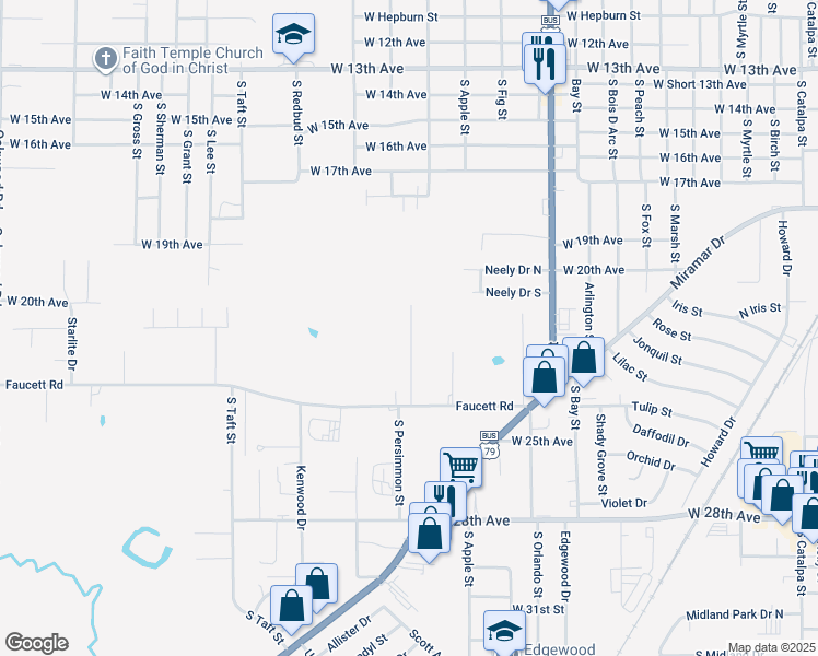 map of restaurants, bars, coffee shops, grocery stores, and more near 2208 Crestwood Drive in Pine Bluff