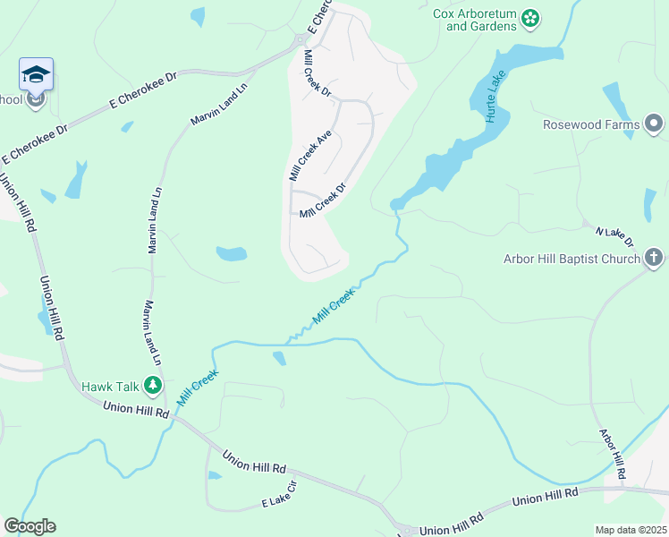 map of restaurants, bars, coffee shops, grocery stores, and more near 986 Mill Creek Avenue in Canton
