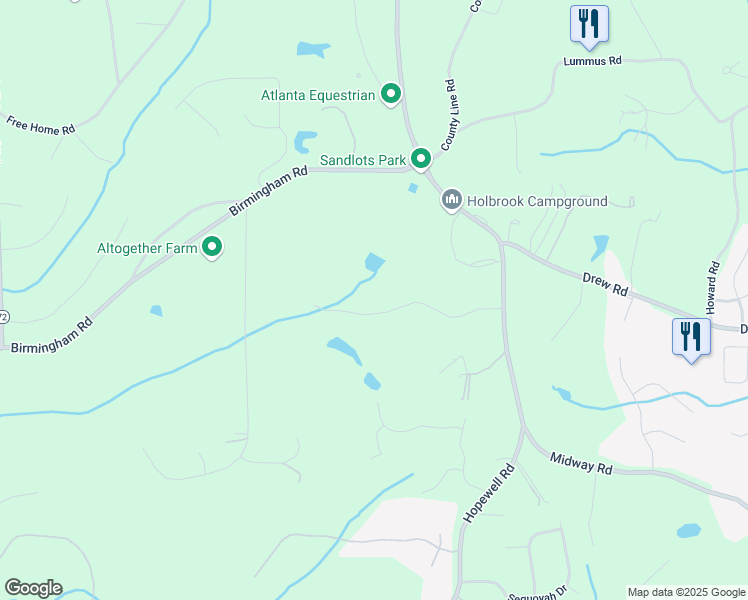 map of restaurants, bars, coffee shops, grocery stores, and more near 4490 Indian Trace Drive in Alpharetta