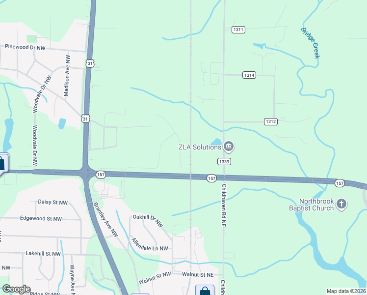 map of restaurants, bars, coffee shops, grocery stores, and more near 75 County Road 1339 in Cullman