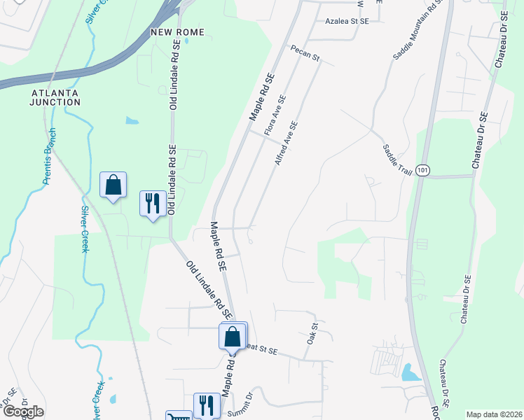 map of restaurants, bars, coffee shops, grocery stores, and more near 331 Alfred Avenue Southeast in Rome
