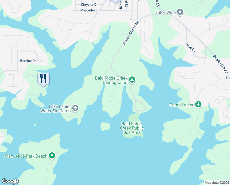 map of restaurants, bars, coffee shops, grocery stores, and more near 4115 Merritt Drive in Cumming