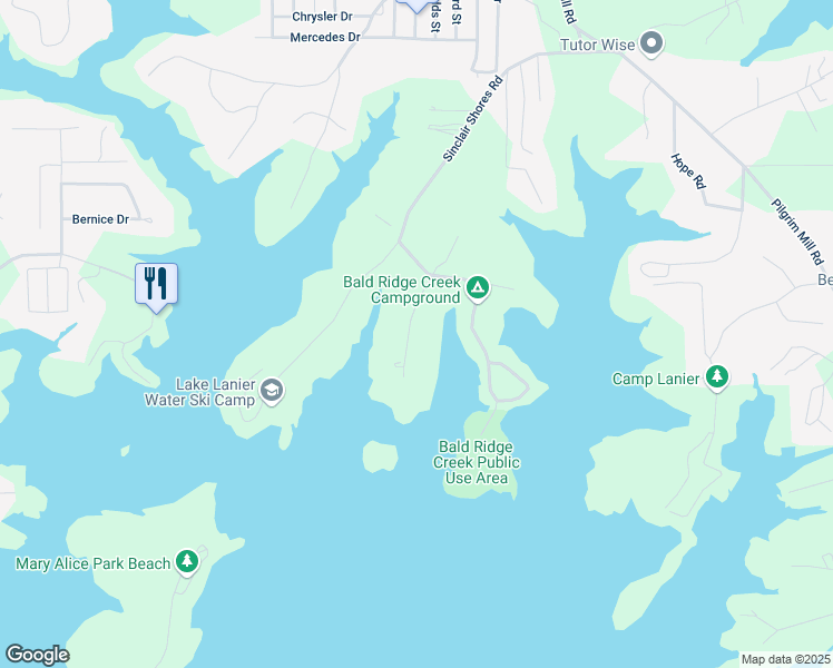map of restaurants, bars, coffee shops, grocery stores, and more near 4115 Merritt Drive in Cumming