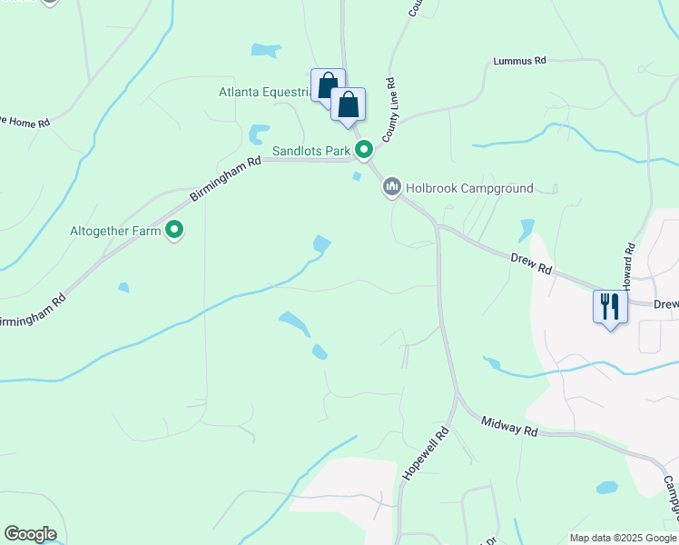 map of restaurants, bars, coffee shops, grocery stores, and more near 4485 Indian Trace Drive in Alpharetta